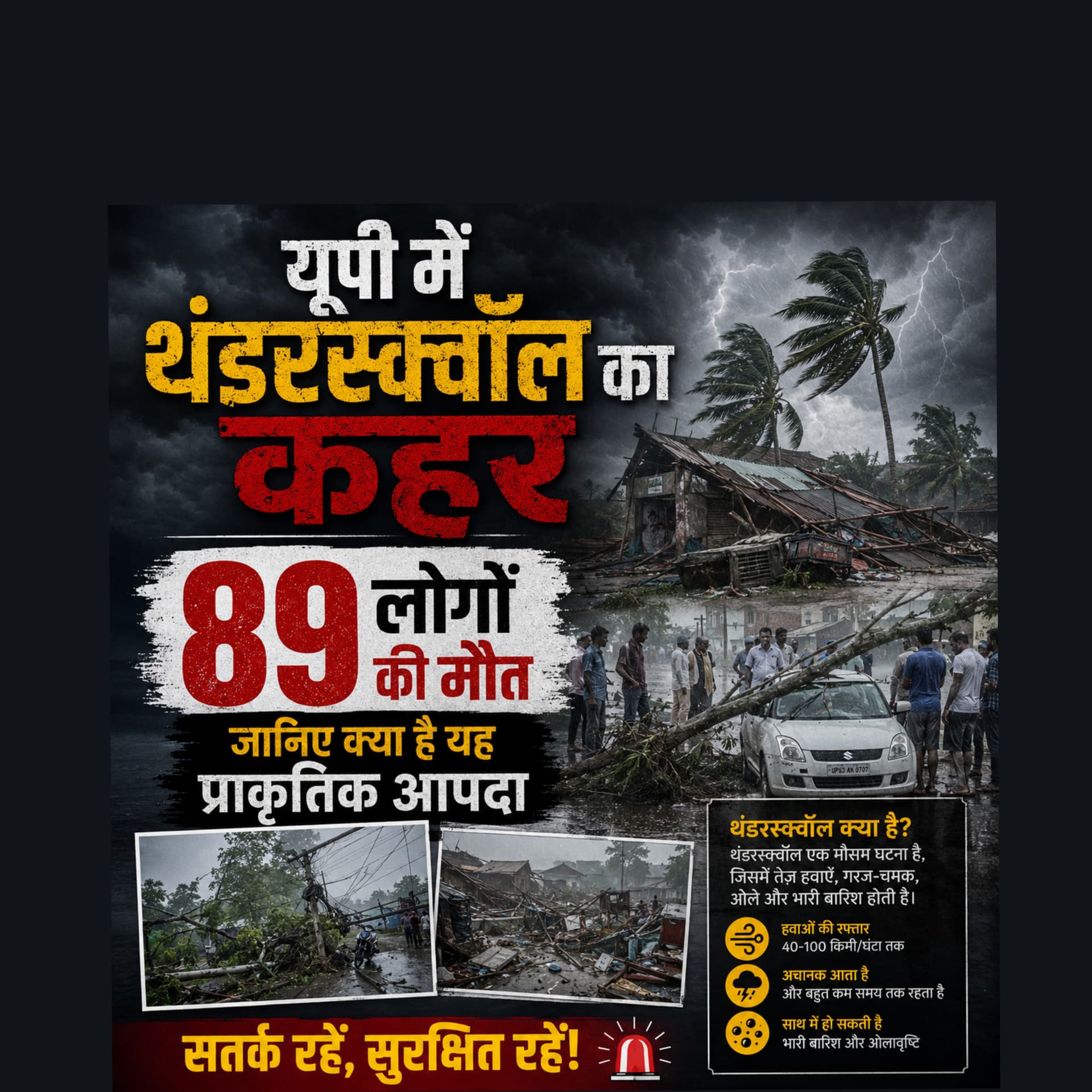 यूपी में थंडरस्क्वॉल का कहर: 89 लोगों की मौत, जानिए क्या है यह प्राकृतिक आपदा